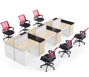 Nội thất văn phòng thương mại phân chia cho bốn người / Bàn máy tính gỗ Phân vùng cabin văn phòng