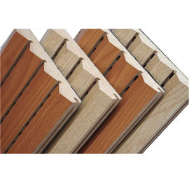 Gỗ tấm lát bằng gỗ Gỗ tấm Acoustic bằng gỗ MGO Veneer chống cháy bề mặt Gymnasium