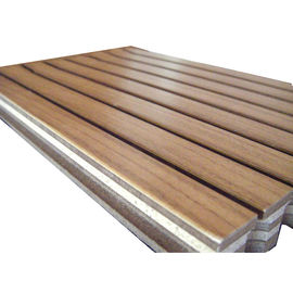 Gỗ tấm lát bằng gỗ Gỗ tấm Acoustic bằng gỗ MGO Veneer chống cháy bề mặt Gymnasium