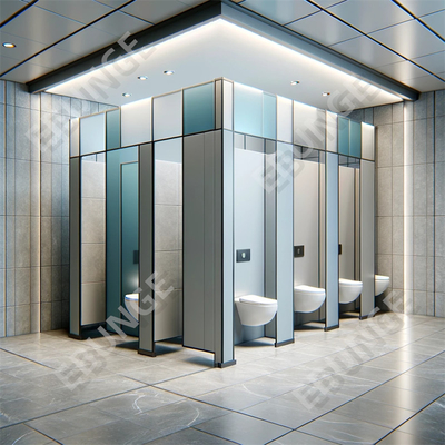 Bức tường phân vùng nhà vệ sinh được gắn trên sàn với khả năng chống nước và màu sắc