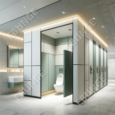 Bức tường phân vùng nhà vệ sinh được gắn trên sàn với khả năng chống nước và màu sắc