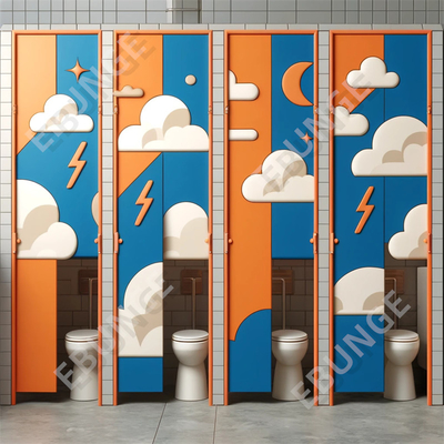 Sàn gắn chống graffiti áp lực Laminate cửa ngăn phòng tắm