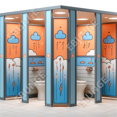 Sàn gắn chống graffiti áp lực Laminate cửa ngăn phòng tắm