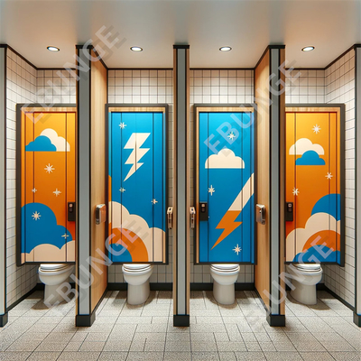 Sàn gắn chống graffiti áp lực Laminate cửa ngăn phòng tắm