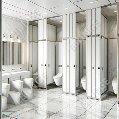 Bức tường phân vùng nhà vệ sinh được gắn trên sàn với khả năng chống nước và màu sắc