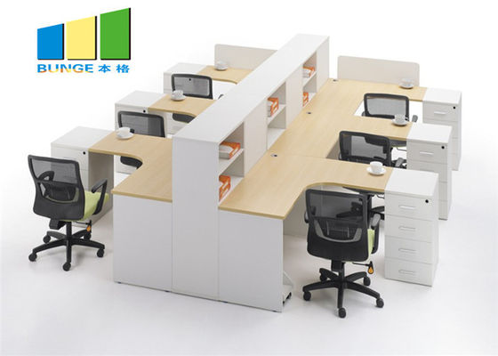 Bàn thương mại 4 chỗ ngồi khối Bàn hiện đại Bàn làm việc mô-đun Văn phòng làm việc Nội thất văn phòng